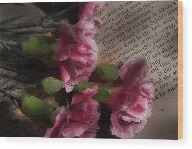 Carnations Wood Print featuring the photograph Carnation Series 7 by Mike Eingle