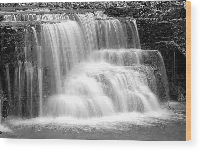 Caron Falls Wood Print featuring the photograph Caron Falls by Larry Ricker