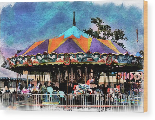 Carousel Wood Print featuring the photograph Carousel by Norma Warden