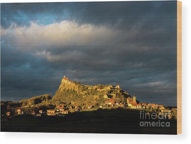 Castle Wood Print featuring the photograph Castle at Sunset under Thunderstorm by Andreas Berthold