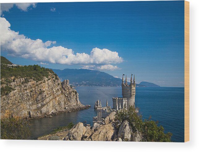 Russian Artists New Wave Wood Print featuring the photograph Castle Swallow Nest. Yalta. Crimea by Natalia Otrakovskaia