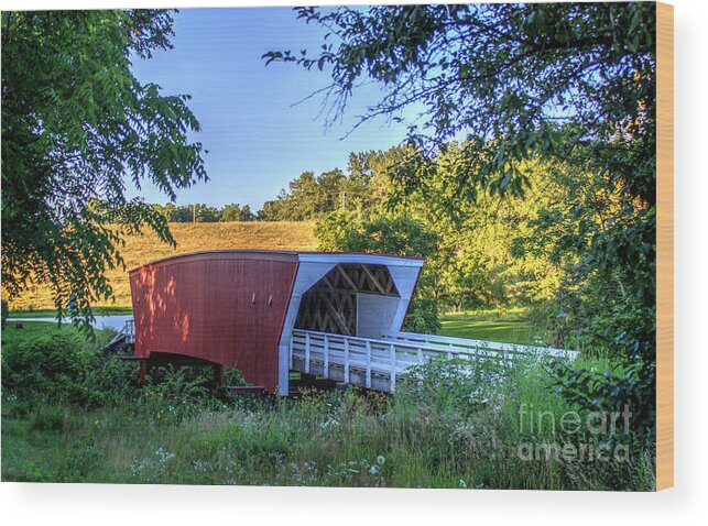 Bridges Of Madison County Wood Print featuring the photograph Cedar Bridge by Thomas Danilovich