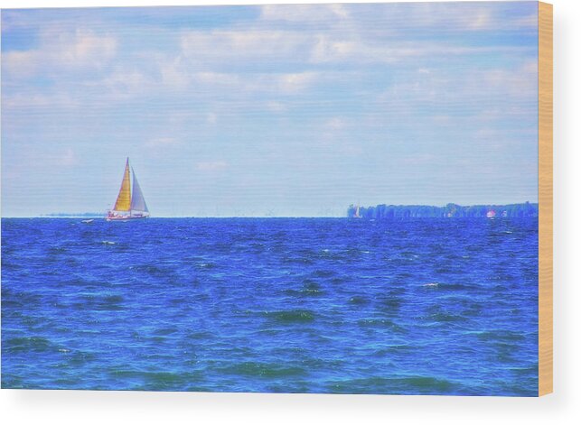 Sail Wood Print featuring the photograph Celestial Skies Sailing The Blue by Aimee L Maher ALM GALLERY