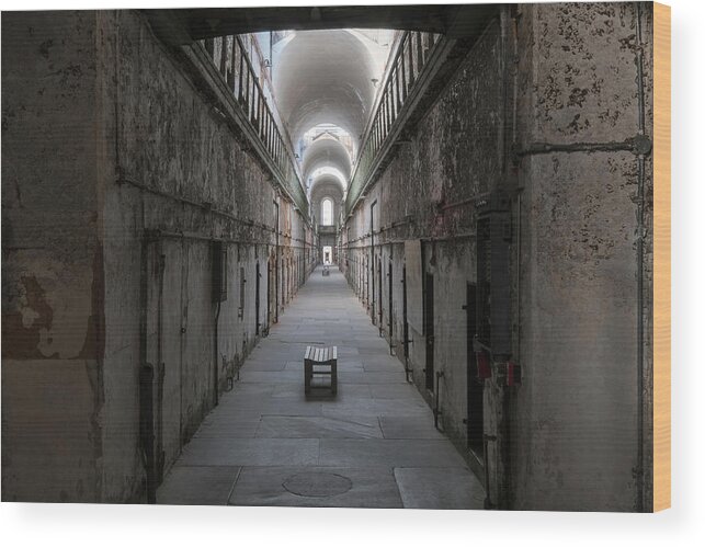 Eastern State Penitentiary Wood Print featuring the photograph Cellblock 7 by Tom Singleton