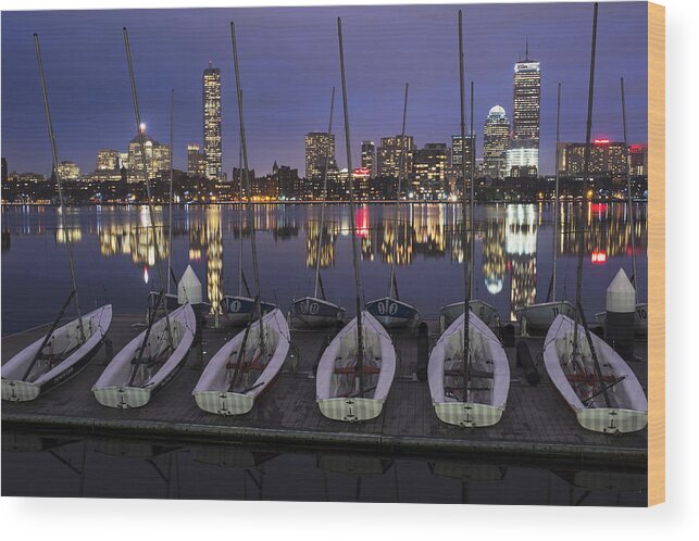 Boston Wood Print featuring the photograph Charles River Boats Clear Water Reflection by Toby McGuire