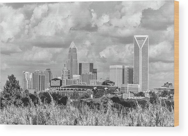 Charlotte Nc Wood Print featuring the photograph Charlotte NC Skyline by Jimmy McDonald