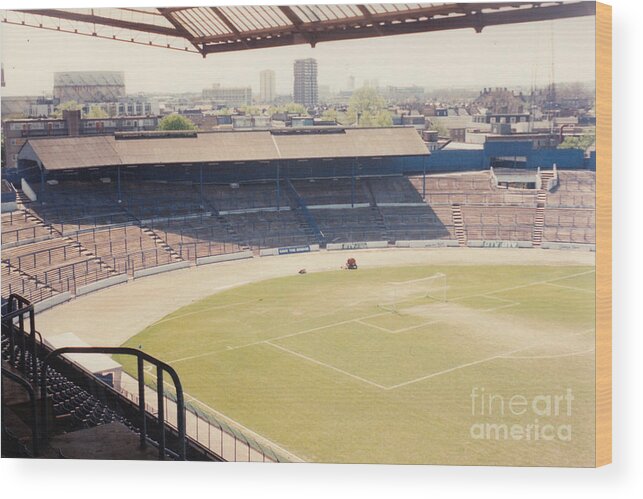 Chelsea Wood Print featuring the photograph Chelsea - Stamford Bridge - South Terrace - Shed End - April 1986 by Legendary Football Grounds