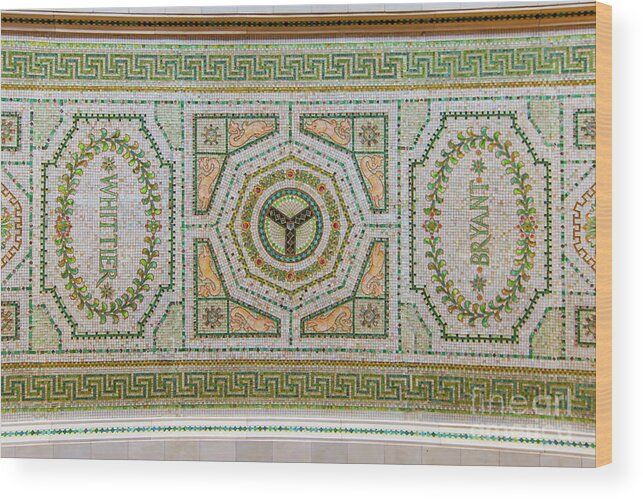 Art Wood Print featuring the photograph Chicago Cultural Center Ceiling with Y Symbol by David Levin