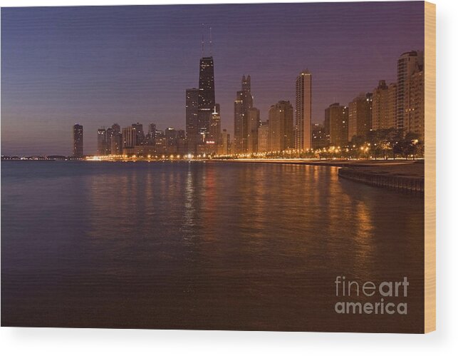 Chicago Skyline Wood Print featuring the photograph Chicago Dawn by Sven Brogren