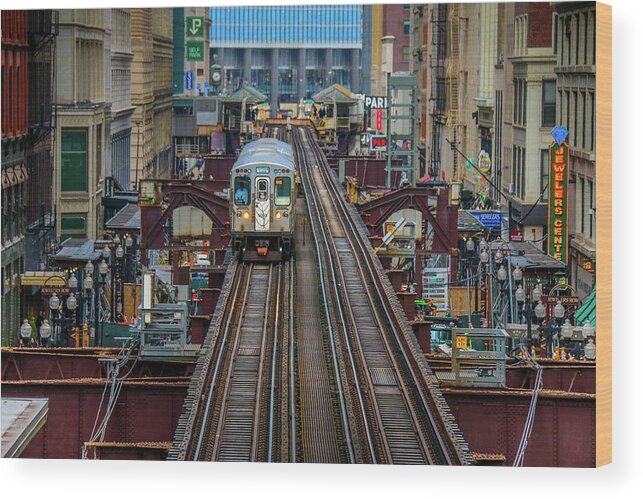 Chicago Wood Print featuring the photograph Chicago L by Tony HUTSON