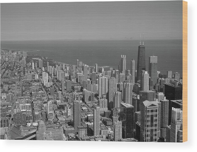 Chicago Panoramic Wood Print featuring the photograph Chicago panoramic by D Plinth