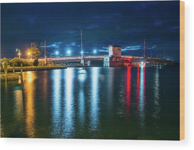 Eastern Shore Wood Print featuring the photograph Chincoteague Causeway by Alan Raasch