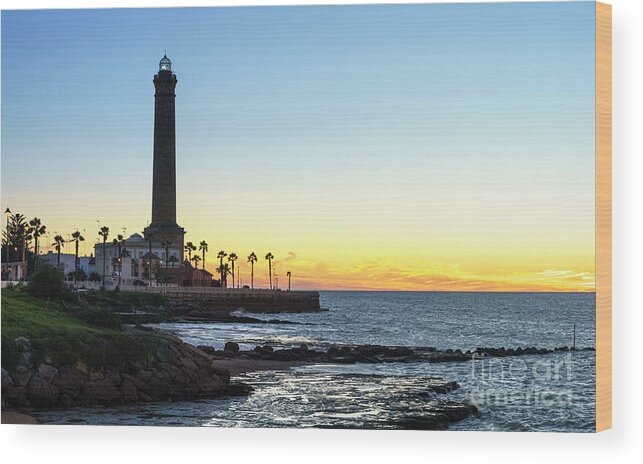 Chipiona Wood Print featuring the photograph Chipiona Lighthouse Cadiz Spain by Pablo Avanzini