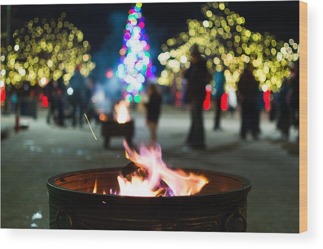 Fire Wood Print featuring the photograph Christmas fire pit by Stephen Holst
