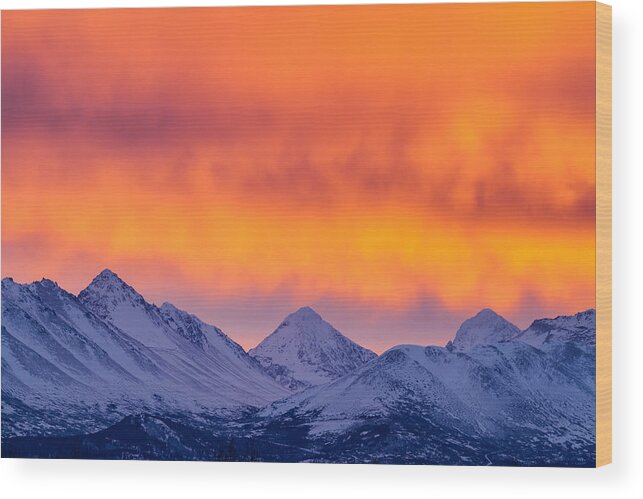 Alaska Wood Print featuring the photograph Chugach Sunrise by Scott Slone