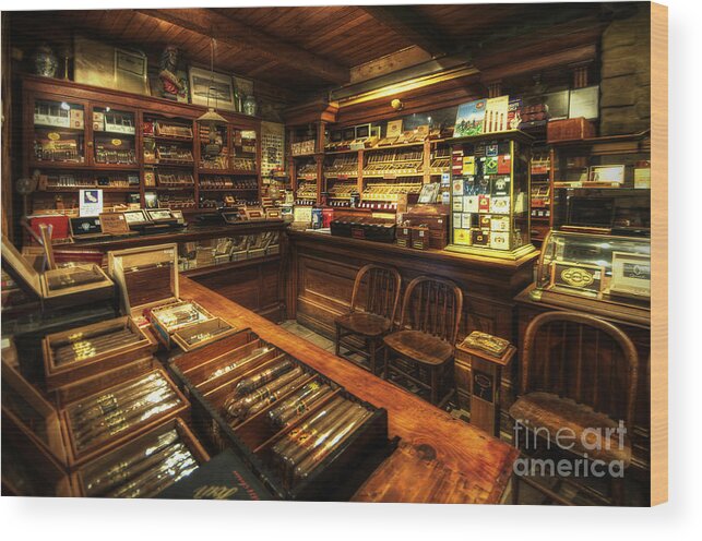 Art Wood Print featuring the photograph Cigar Shop by Yhun Suarez