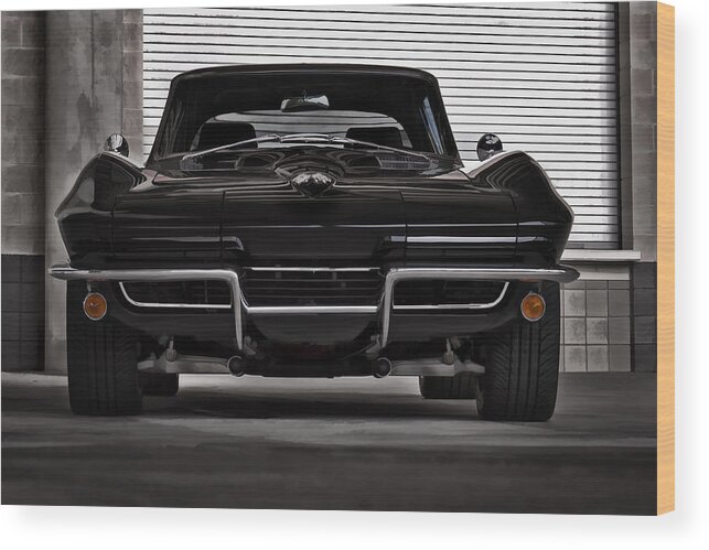 Corvette Wood Print featuring the digital art Classic Black by Douglas Pittman
