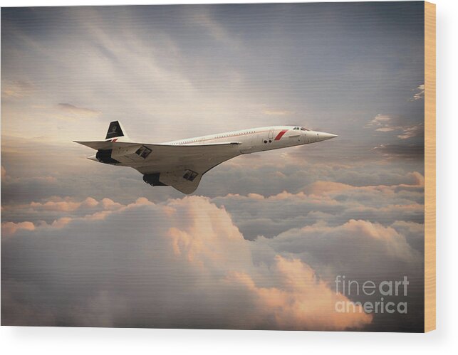 Concorde Wood Print featuring the digital art Classic Concorde by Airpower Art