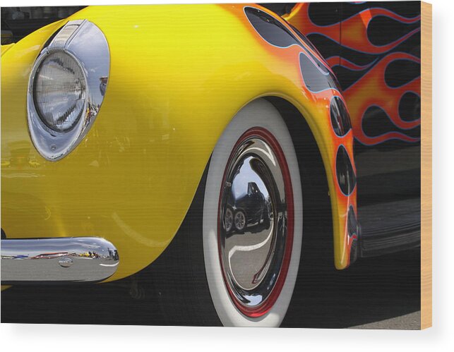 Flames Wood Print featuring the photograph Classic Yellow Flames by Jeff Floyd CA