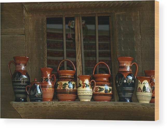 Art Wood Print featuring the photograph Clay jugs by Emanuel Tanjala