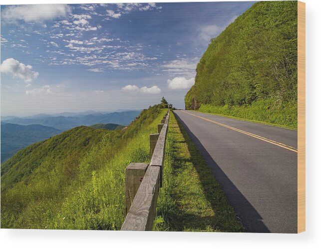 Road Wood Print featuring the photograph Clear Road Clear Skies by Kevin Craft