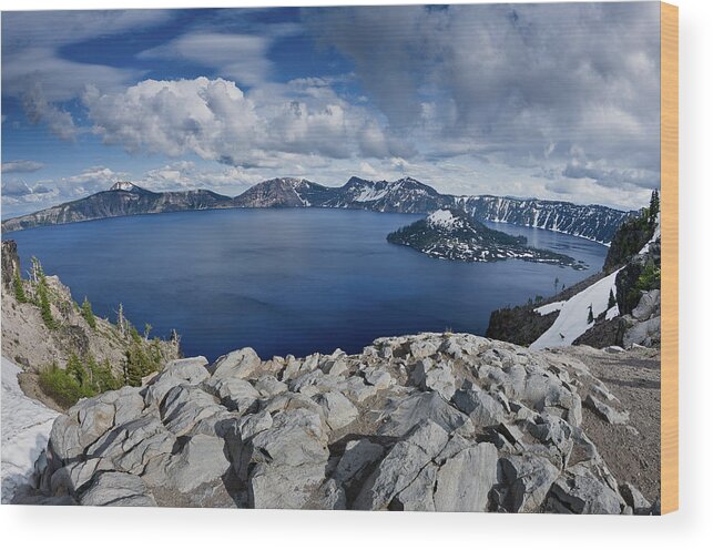 Cascades Wood Print featuring the photograph Clearing Storm at Crater Lake by Greg Nyquist