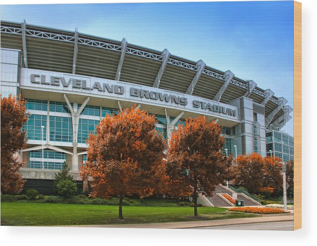 Cleveland Wood Print featuring the photograph Cleveland Browns Stadium by Ken Krolikowski