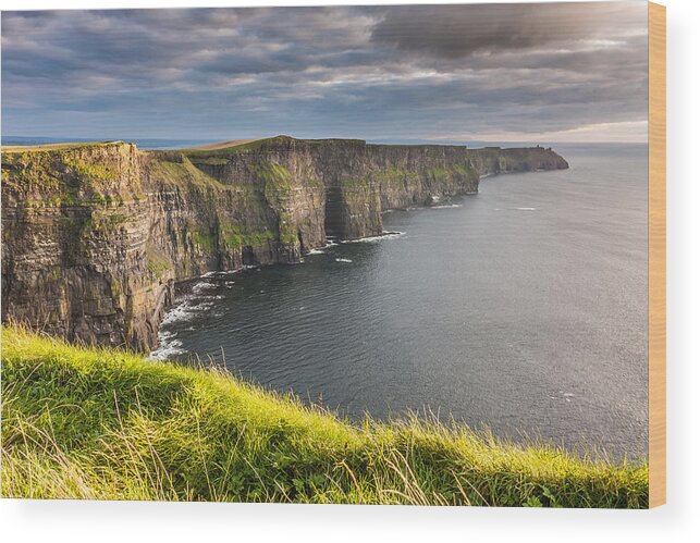 Cliffs Of Moher Wood Print featuring the photograph Cliffs of Moher on the west coast of Ireland by Pierre Leclerc Photography