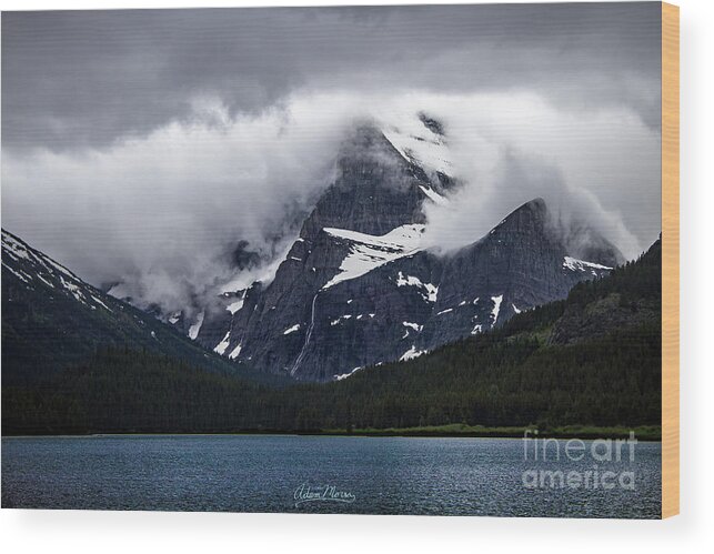Glacier Wood Print featuring the photograph Cloaked in Storm by Adam Morsa