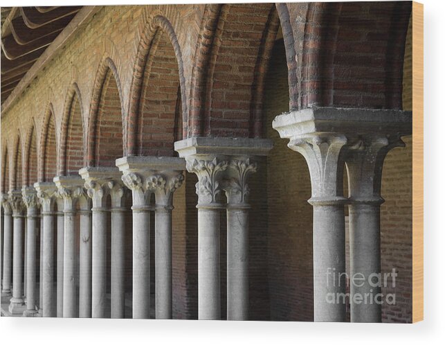 Cloister Wood Print featuring the photograph Cloister, Couvent des Jacobins by Elena Elisseeva