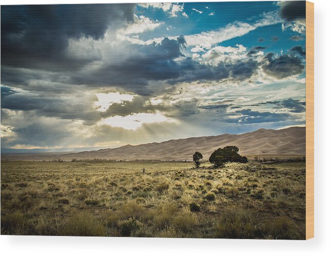 Colorado Wood Print featuring the photograph Cloud Break Over Sand Dunes by Laura Roberts