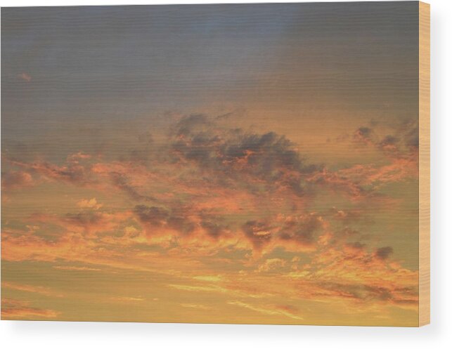 Abstract Wood Print featuring the photograph Clouds At 9.06 PM by Lyle Crump