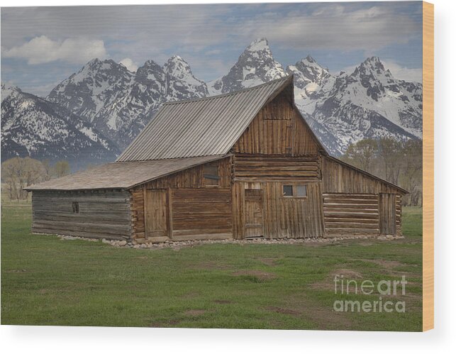 Moulton Barn Wood Print featuring the photograph Cloudy Day At The Moulton Barn by Adam Jewell