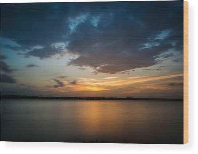 Clouds Wood Print featuring the photograph Cloudy Lake Sunset by Todd Aaron