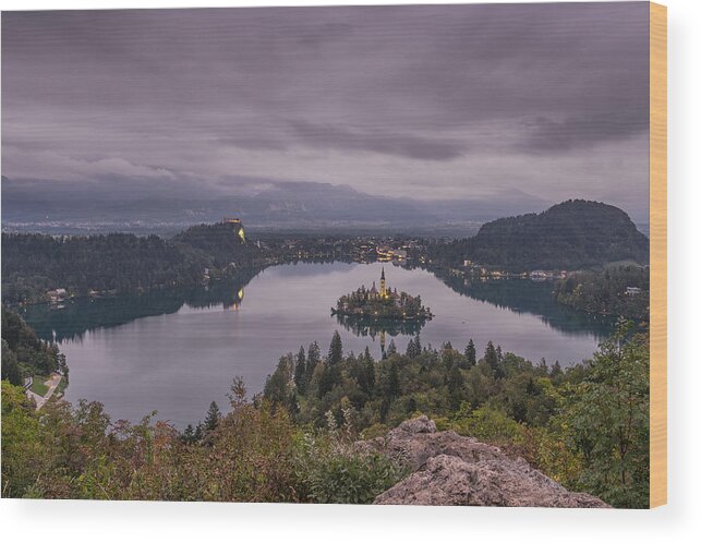 Bled Wood Print featuring the photograph Cloudy morning by Robert Krajnc