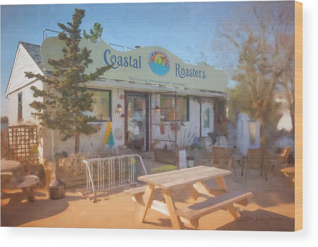 Landscape Wood Print featuring the painting Coastal Roasters by Bill McEntee