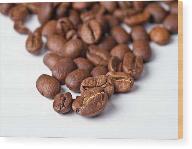 Aroma Wood Print featuring the photograph Coffee beans by Gert Lavsen