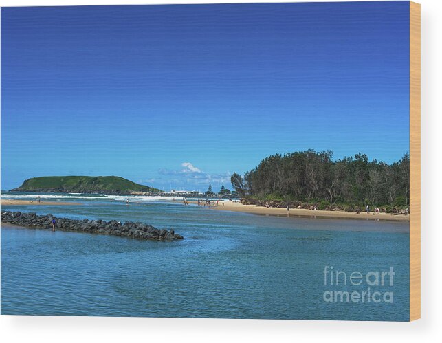 2017 Wood Print featuring the photograph Coffs creek reaches the sea by Andrew Michael