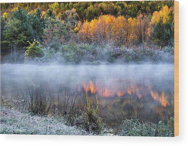 Sunrise Wood Print featuring the photograph Cold Fire Sunrise Landscape by Christina Rollo