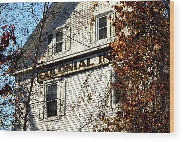 Maine Wood Print featuring the photograph Colonial Inn by Mark Alesse