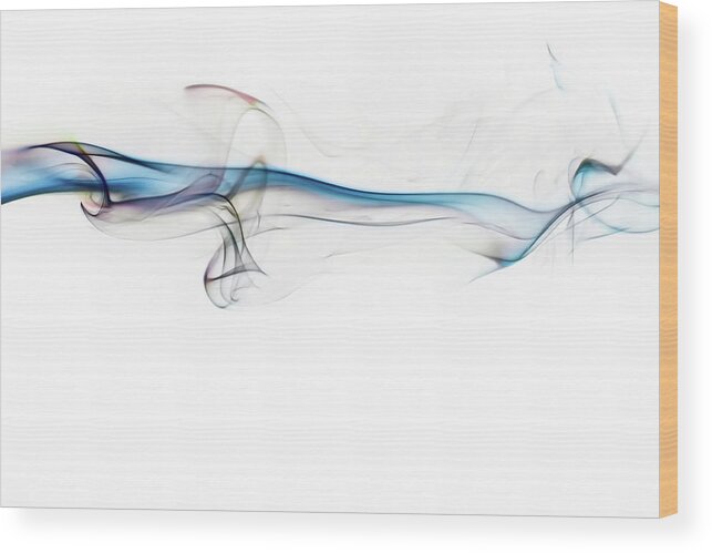 Abstract Wood Print featuring the photograph Color and Smoke V by Scott Norris