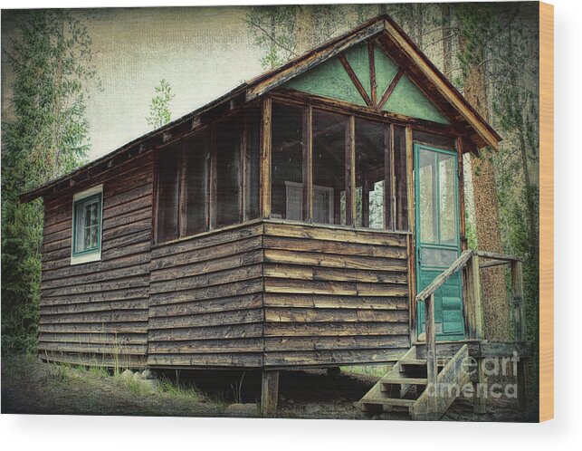 Fish Wood Print featuring the photograph Colorado Fishing Cabin by Lynn Sprowl