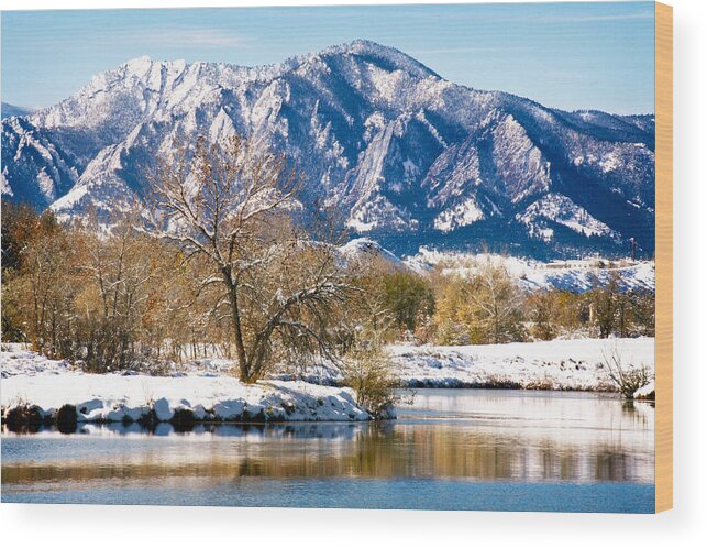 Colorado Wood Print featuring the photograph Colorado Flatirons 2 by Marilyn Hunt