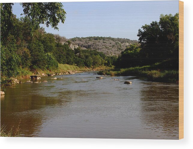 James Smullins Wood Print featuring the photograph Colorado river Bend Texas by James Smullins