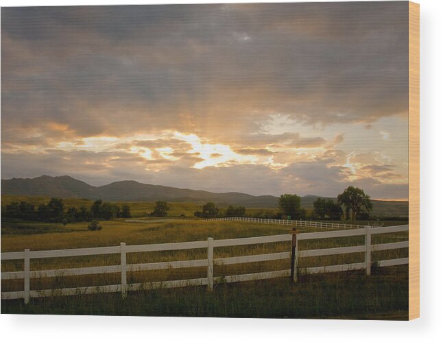 Bo Insogna Wood Print featuring the photograph Colorado Rocky Mountain Country Sunset by James BO Insogna