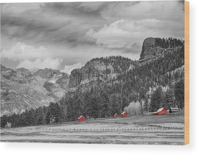 Barn Wood Print featuring the photograph Colorado Western Landscape Red Barns by James BO Insogna