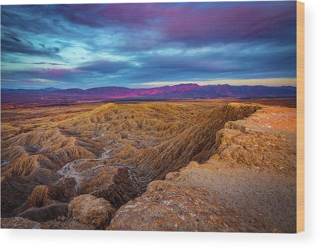 Anza - Borrego Desert State Park Wood Print featuring the photograph Colorful Desert Sunrise by Peter Tellone