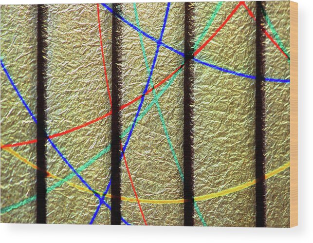 Colorful Wood Print featuring the photograph Colorful Lines Abstract by Prakash Ghai