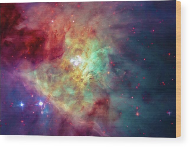 Space Wood Print featuring the photograph Colorful Orion Nebula Space Image by Matthias Hauser