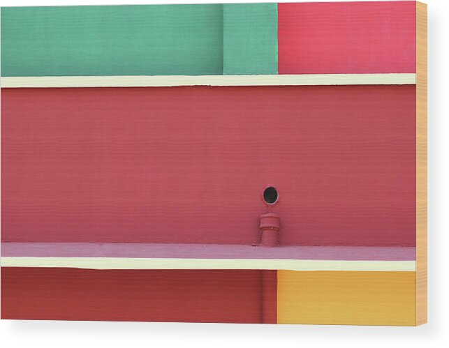 Minimal Wood Print featuring the photograph Colorful Rectangles by Prakash Ghai